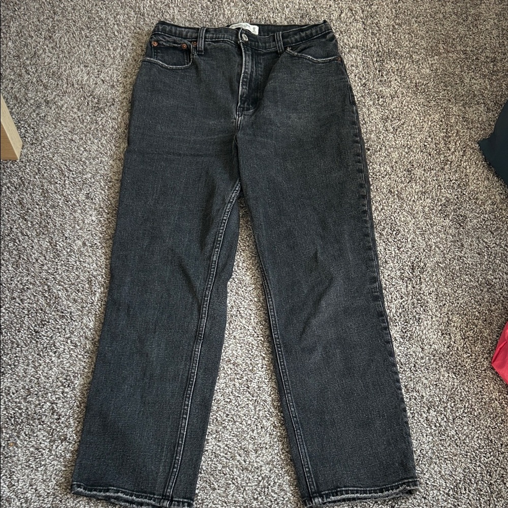 Abercrombie & Fitch Curve Love - Ankle Straight Ultra High Rise Jeans